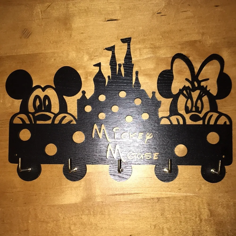 Wooden Mickey Mouse inspired key holder